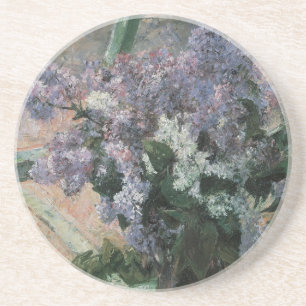 Lilacs in a Window by Mary Cassatt, Vintage Art Coaster