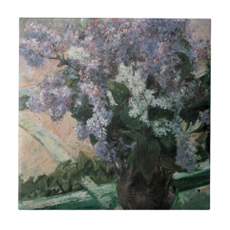 Lilacs in a Window by Mary Cassatt, Vintage Art Tile