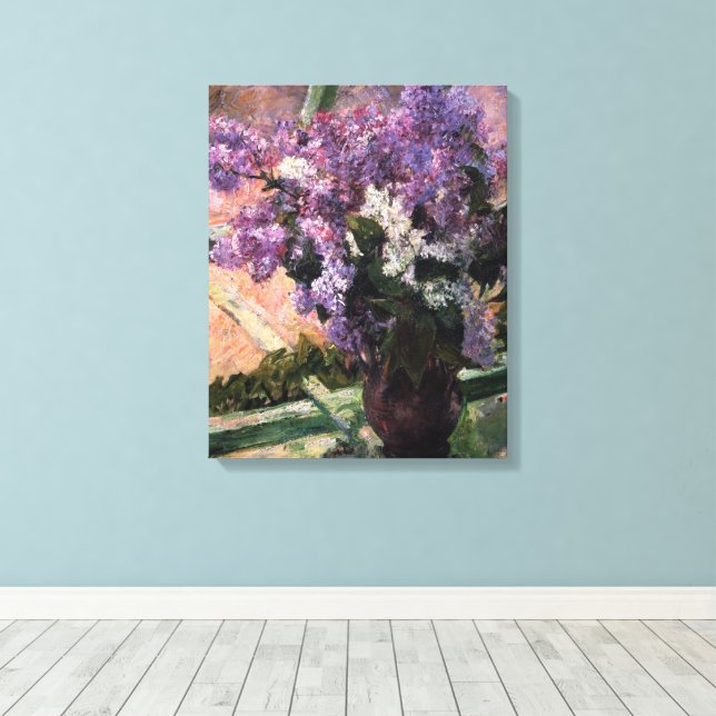 Lilacs in a Window | Mary Cassatt Canvas Print (Insitu(Wood Floor))