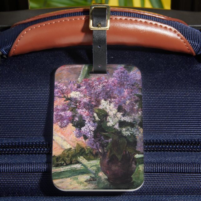 Lilacs in a Window | Mary Cassatt Luggage Tag (Front Insitu 2)