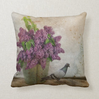Lilacs in an old Rusty Bucket Cushion