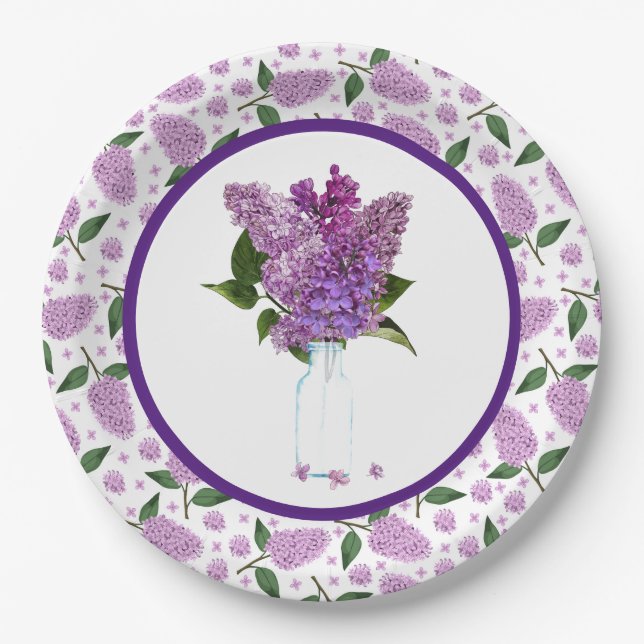 Lilacs In Spring Paper Plate (Front)