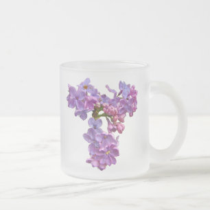 Lilacs in Springtime Frosted Glass Coffee Mug