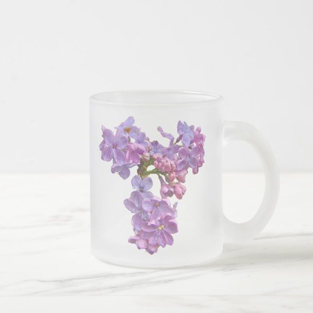 Lilacs in Springtime Frosted Glass Coffee Mug (Right)