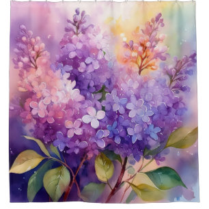 Lilacs in Watercolor Shower Curtain