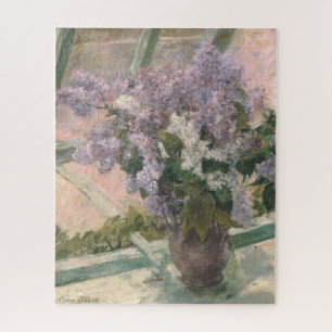Lilacs in Window by Mary Cassatt American Painter Jigsaw Puzzle