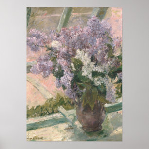 Lilacs in Window by Mary Cassatt American Painter Poster