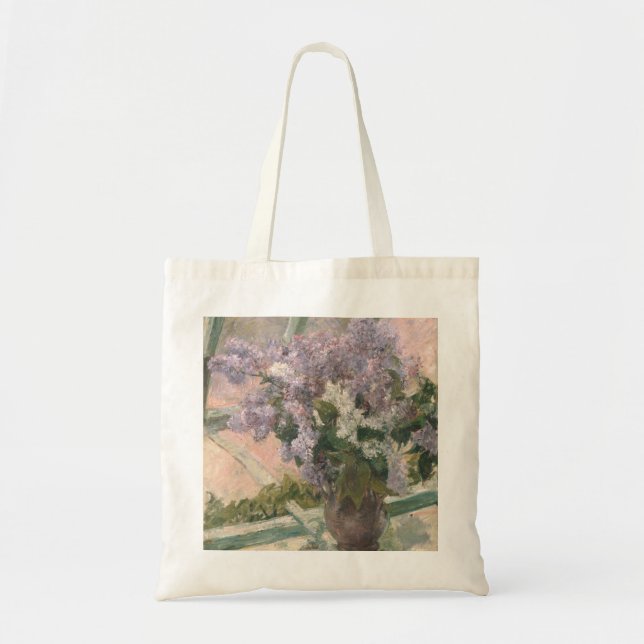 Lilacs in Window by Mary Cassatt American Painter Tote Bag (Front)
