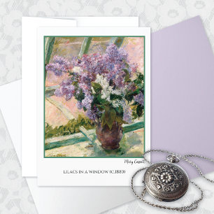 Lilacs in Window Mary Cassatt Blank Card