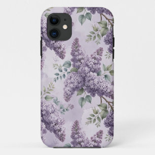Lilacs Lilac Blossoms Sage Green Dusty Lavender  iPhone 11 Case