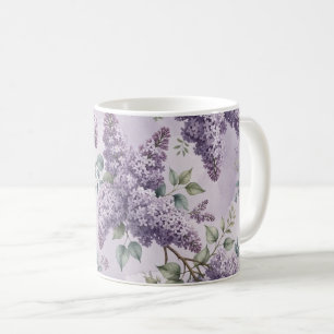 Lilacs Lilac Blossoms Sage Green Dusty Lavender  Coffee Mug