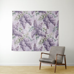 Lilacs Lilac Blossoms Sage Green Dusty Lavender Tapestry