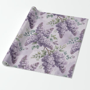Lilacs Lilac Blossoms Sage Green Dusty Lavender Wrapping Paper