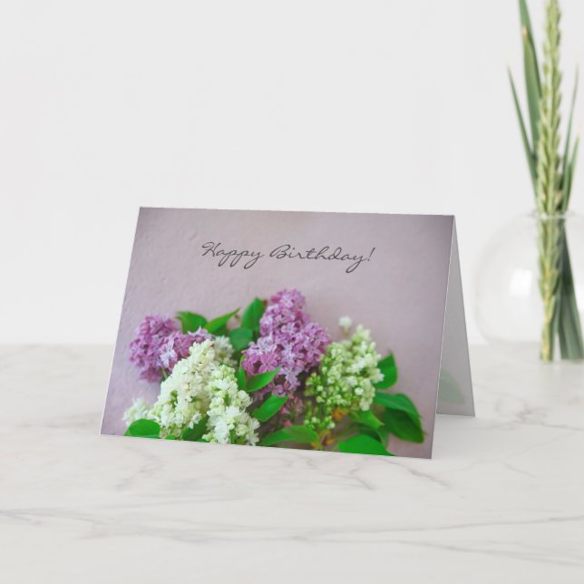 Lilacs on a pale pink background card (Front)