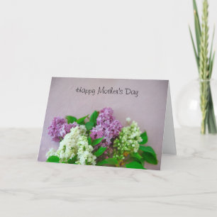 Lilacs on a pale pink background card
