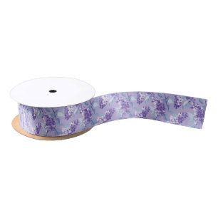 Lilacs Purple Floral Satin Ribbon