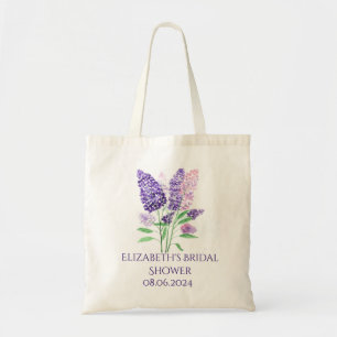 Lilacs purple flowers watercolor nature Bridal Tote Bag
