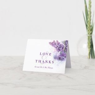 Lilacs Spring Summer Wedding  Thank You Card