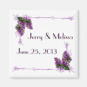 Lilacs Wedding Favour Magnet