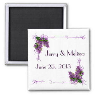 Lilacs Wedding Favour Magnet