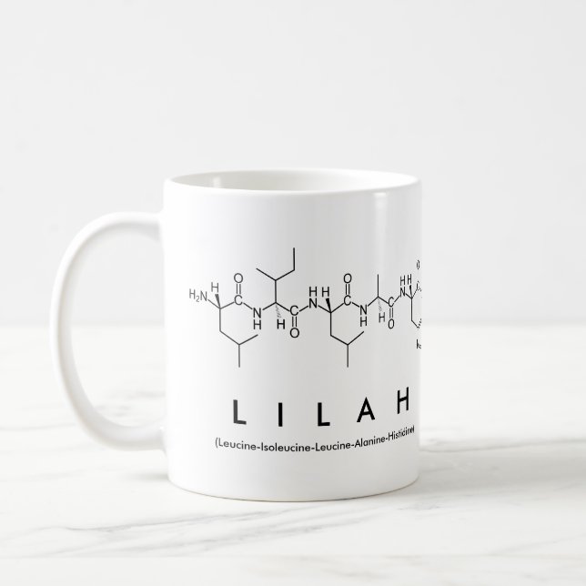 Lilah peptide name mug (Left)