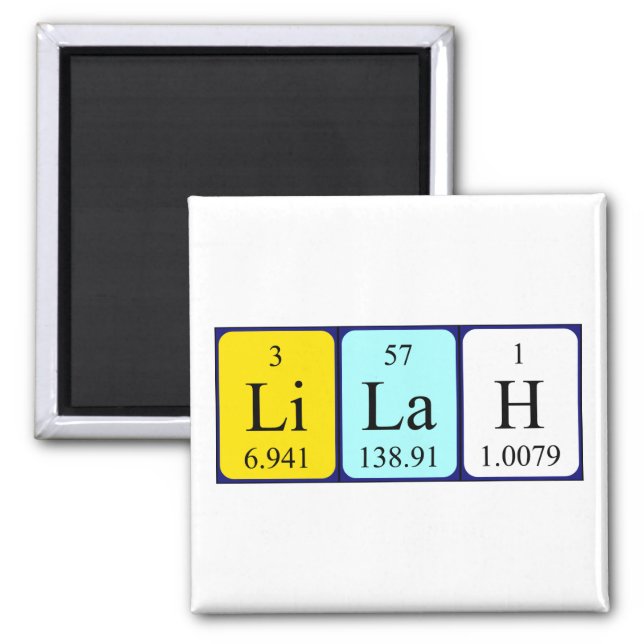 Lilah periodic table name magnet (Front)