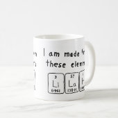 Lilah periodic table name mug (Front Right)