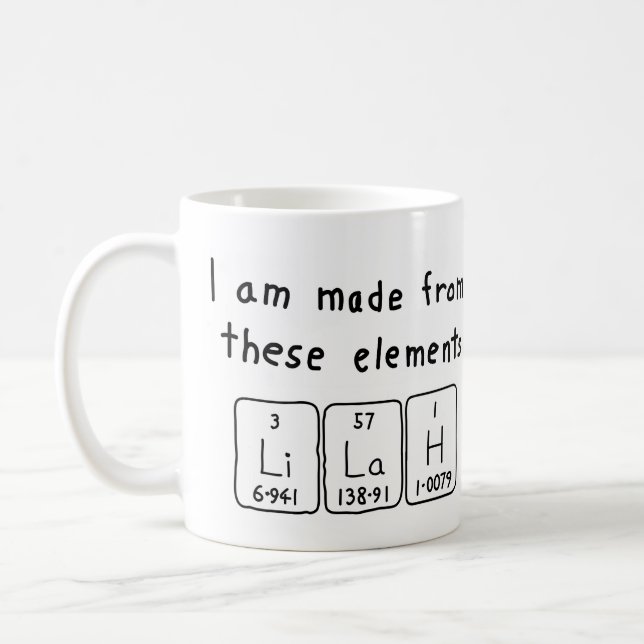 Lilah periodic table name mug (Left)