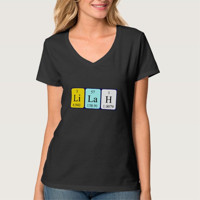 Lilah periodic table name shirt (Front)