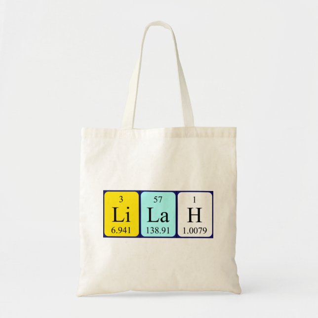 Lilah periodic table name tote bag (Front)
