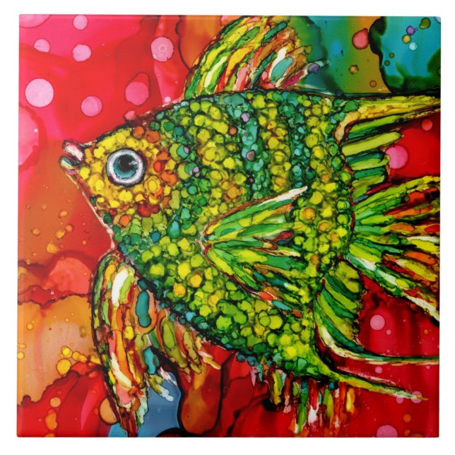 Lila's Angel Fish II Tile (Front)