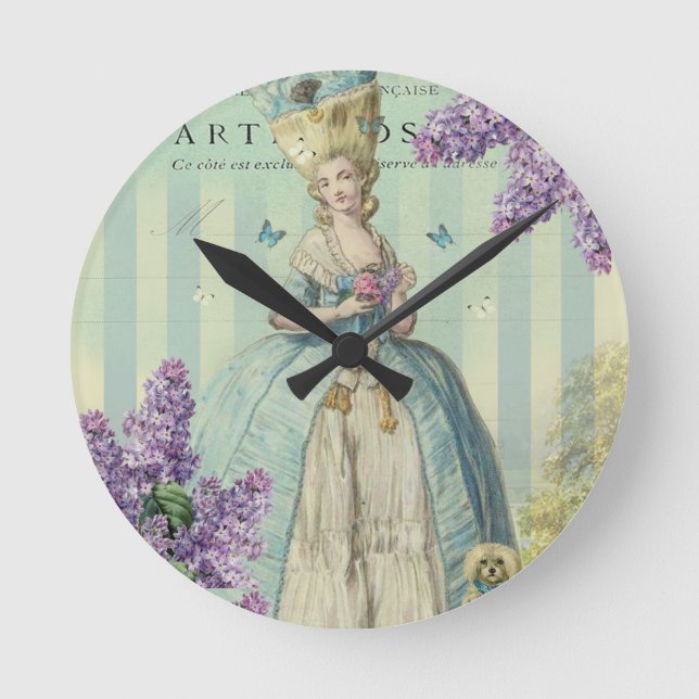 Lilas au printemps round clock (Front)