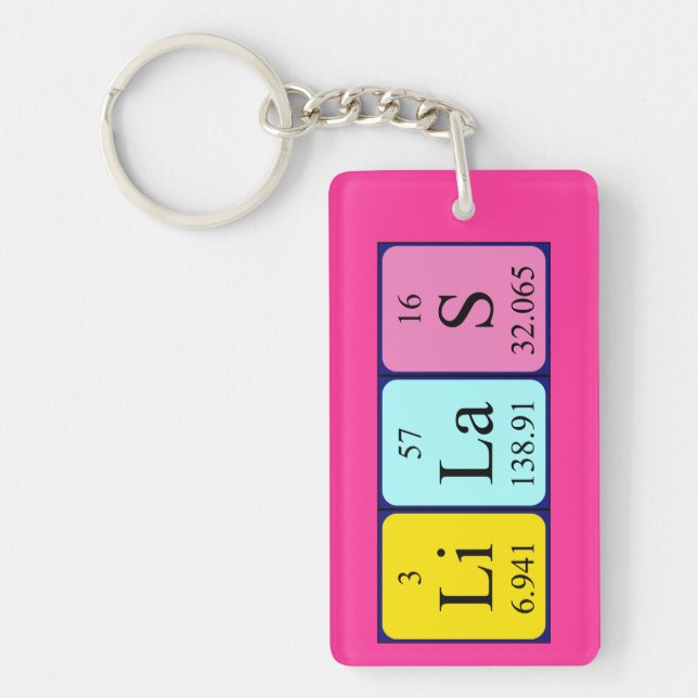 Lilas periodic table name keyring (Front)