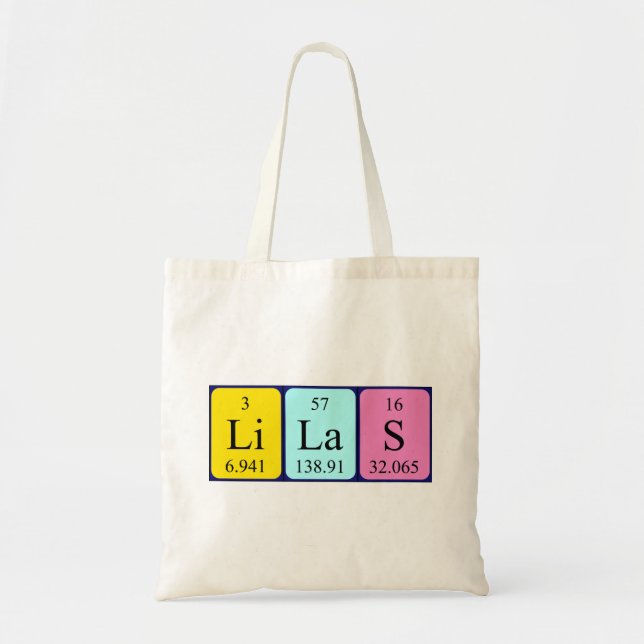 Lilas periodic table name tote bag (Front)