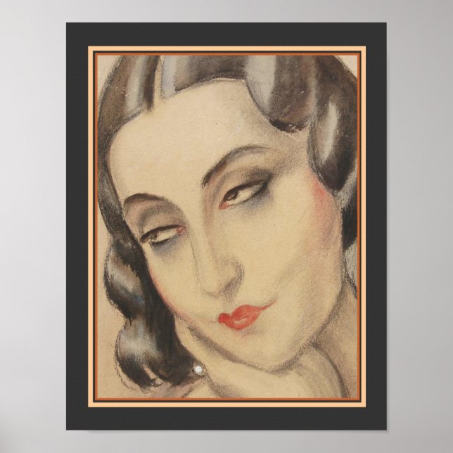 "Lili Elbe" Art Deco Print by Gerda Wegener (Front)