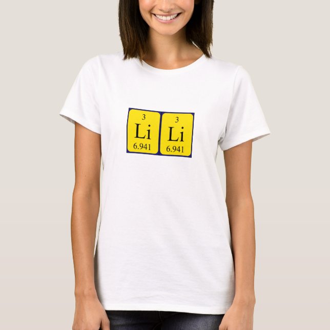 Lili periodic table name shirt (Front)
