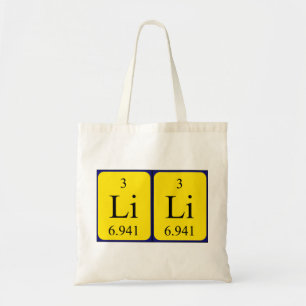 Lili periodic table name tote bag