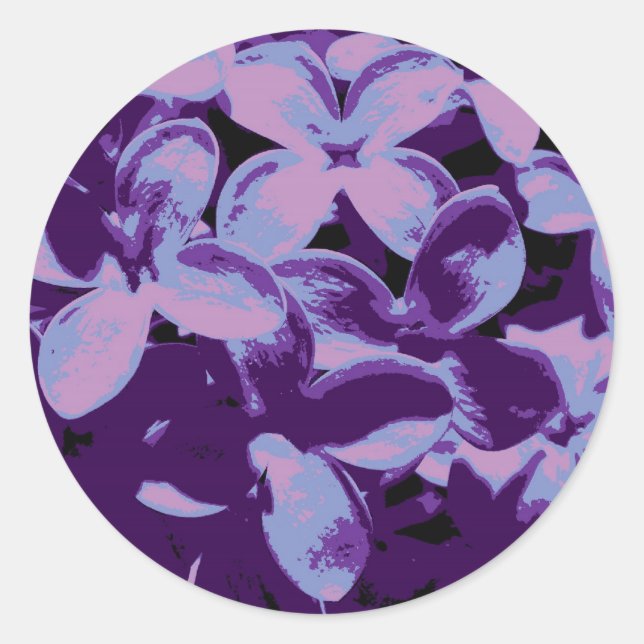 liliac  purple classic round sticker (Front)