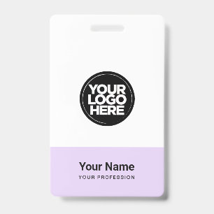 Liliac Purple Company Logo Name Title Bar Code ID Badge
