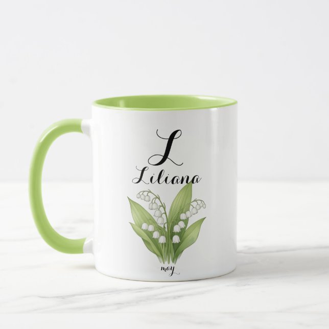 Liliana – Lily of the Valley, May’s Elegant Bloom  Mug (Left)