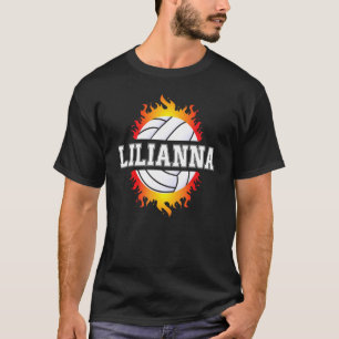 Lilianna Name Volleyball Player Girls Ball And Net T-Shirt