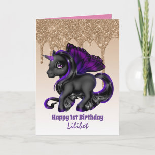Lilibet 1st Birthday Cards - Princess Unicorns