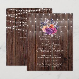 Lilibet Baby Shower Invite - Rustic Orange Purple