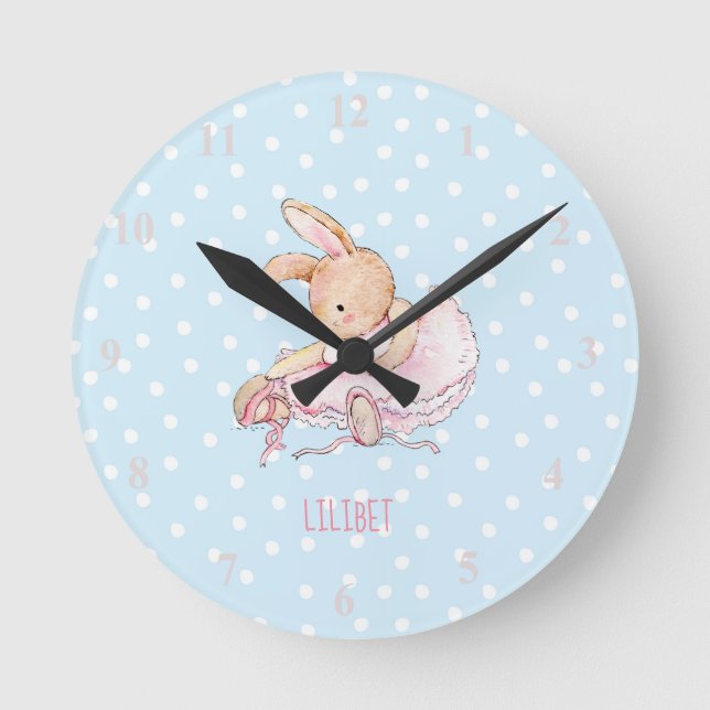 Lilibet G irls Named Baby Gifts For For A Princess Round Clock (Front)