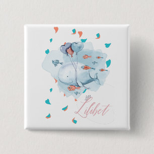 Lilibet Named Magical WHALE Gifts for Girls 15 Cm Square Badge