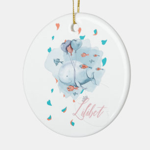 Lilibet Named Magical WHALE Gifts for Girls Ceramic Tree Decoration