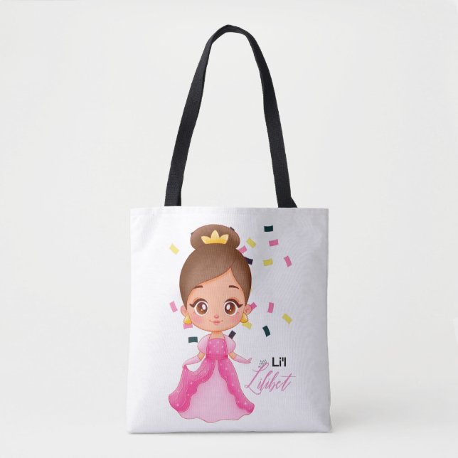 Lilibet Named Pink Princess Gifts for Girls Tote Bag (Front)