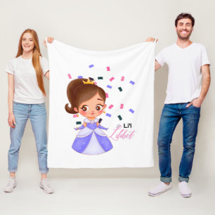 Lilibet Named Purple Princess Gifts for Girls Fleece Blanket