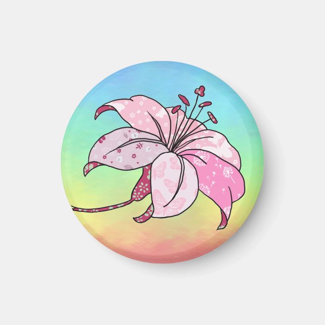 Lilie  Rechteckiger Magnet (Front)