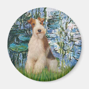 Lilies 1 - Wire Fox Terrier 3 Magnet